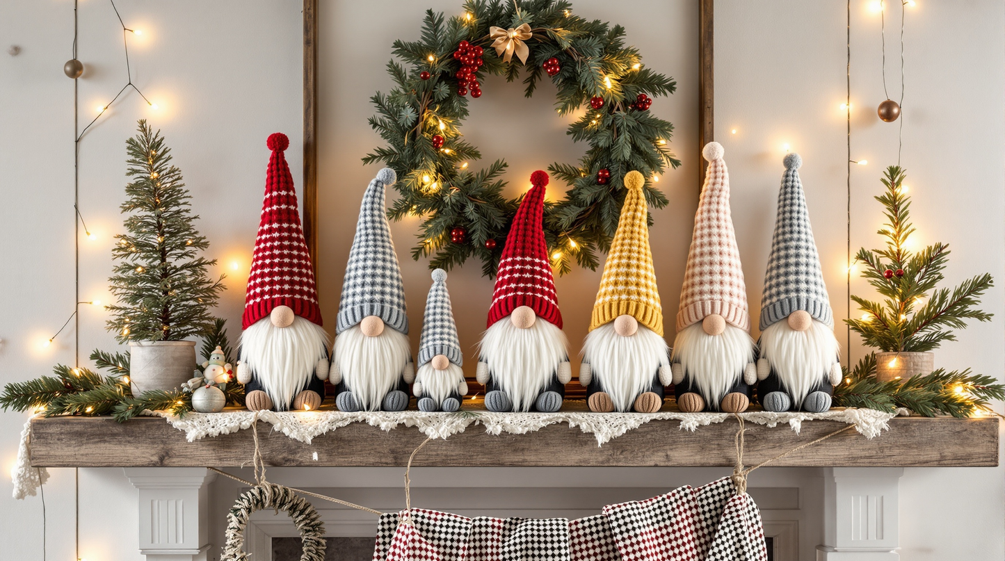 Christmas Gnome Crochet Pattern PDF - Nordic Farmhouse Gnome - Instant Download - Beginner Friendly