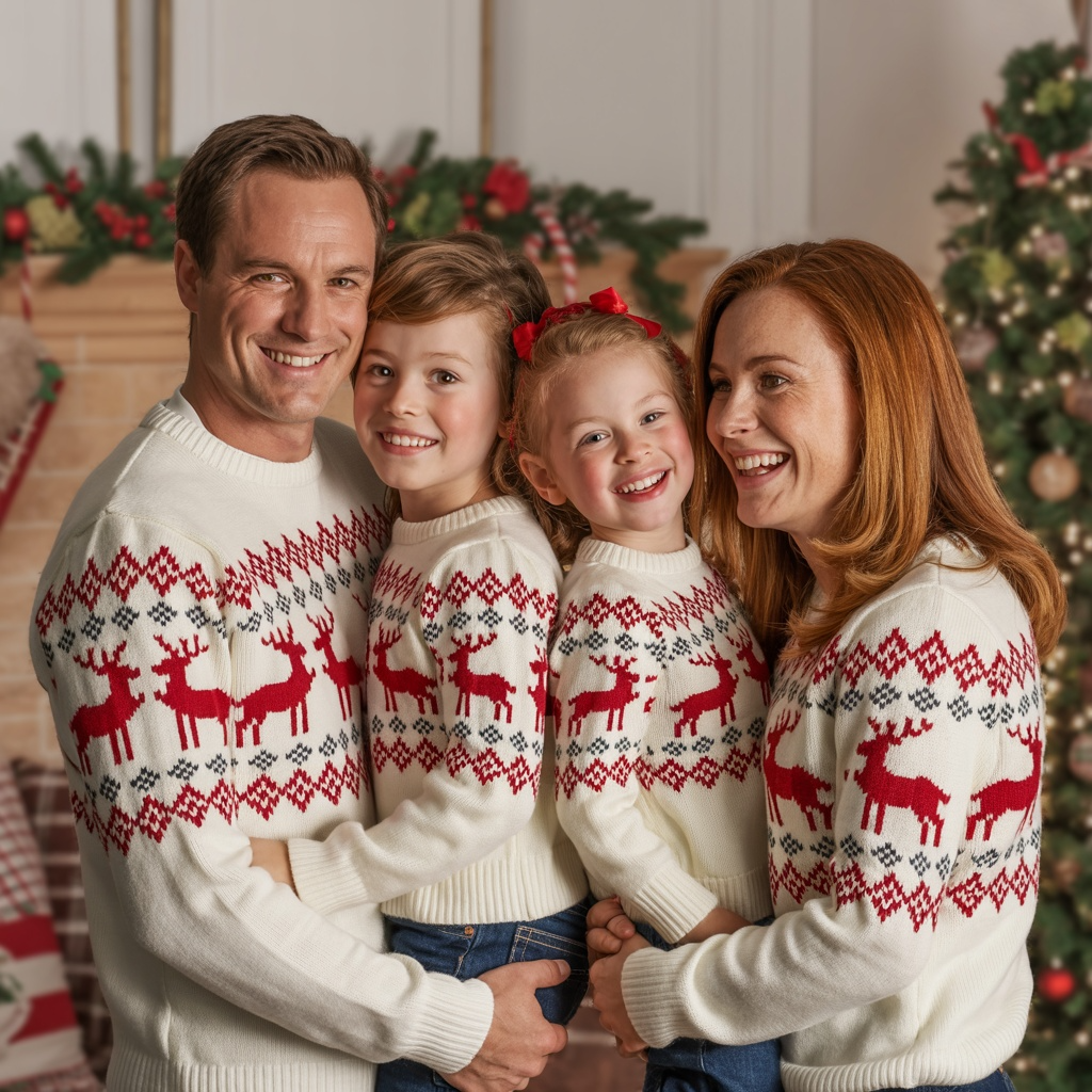 Matching Family Christmas Sweaters Knitting Pattern PDF - Fair Isle