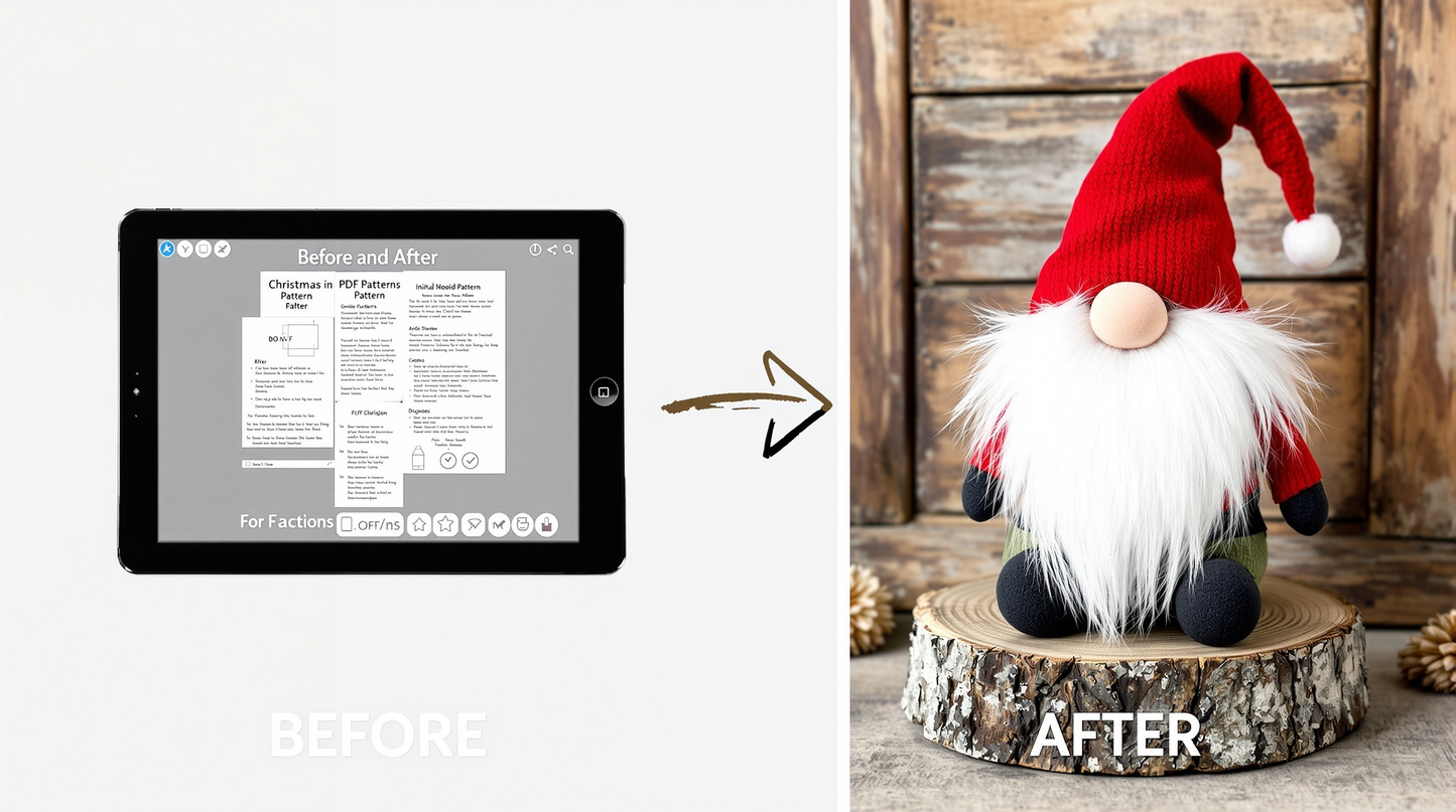 Christmas Gnome Crochet Pattern PDF - Nordic Farmhouse Gnome - Instant Download - Beginner Friendly