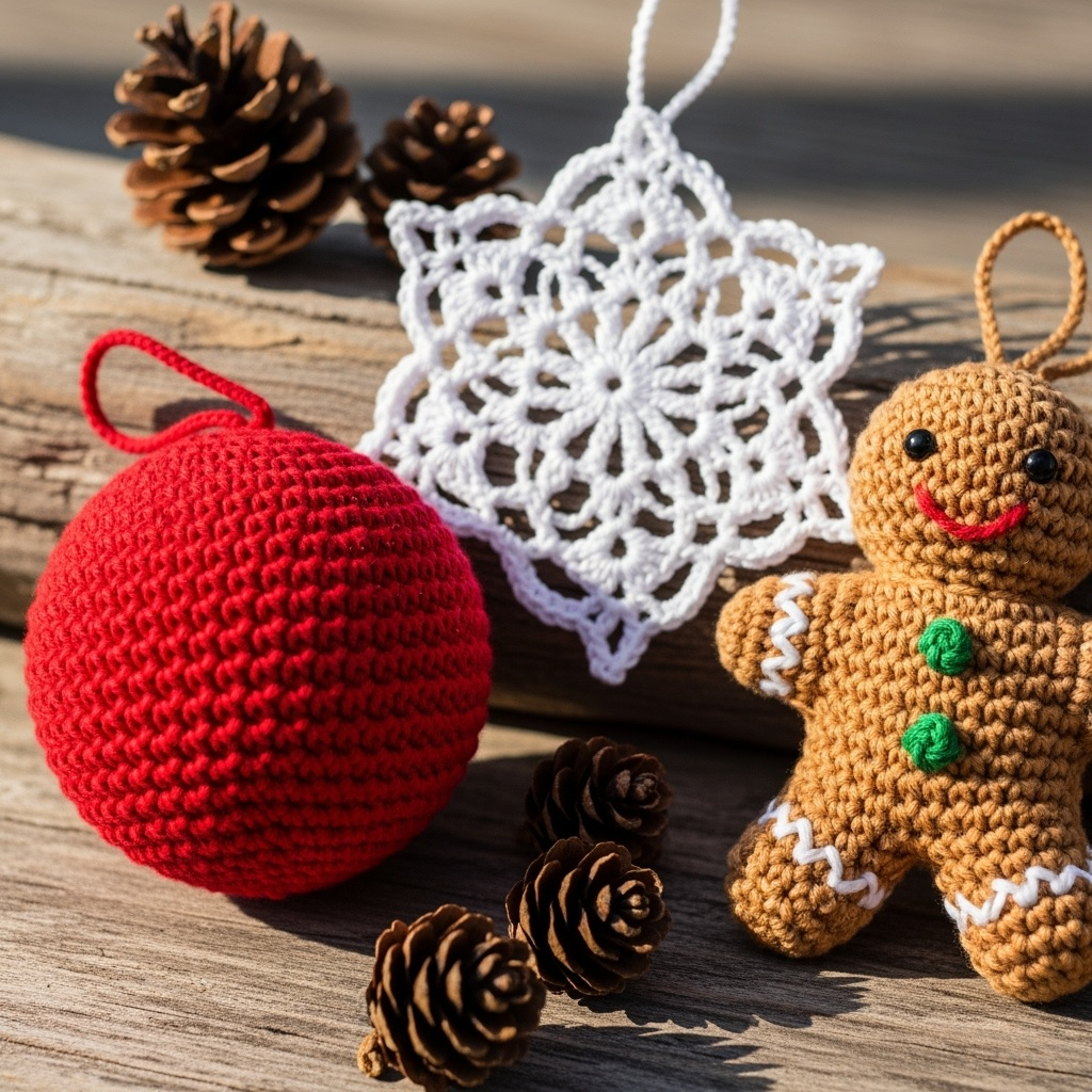 6 Christmas Ornaments Crochet Patterns PDF - Easy Step-by-Step Guide