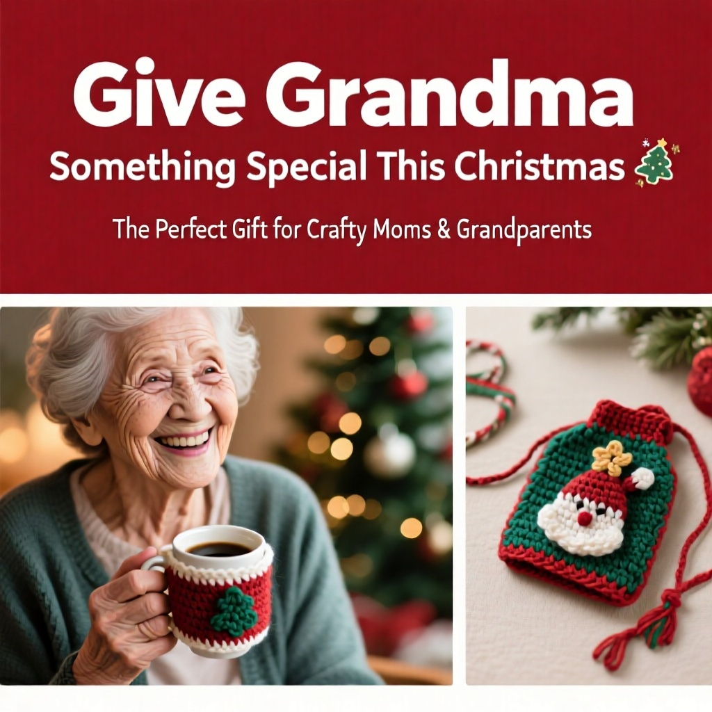 Christmas Crochet Cup Holder Pattern PDF - 5 Holiday Cozy Designs