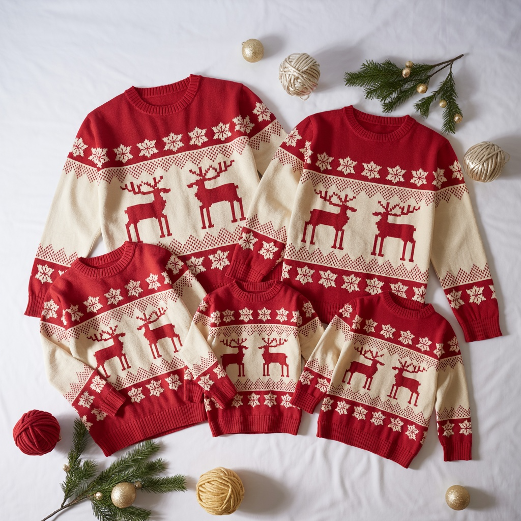Matching Family Christmas Sweaters Knitting Pattern PDF - Fair Isle