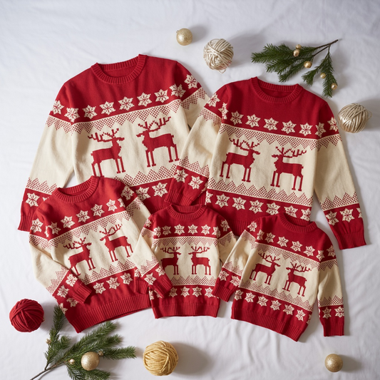 Matching Family Christmas Sweaters Knitting Pattern PDF - Fair Isle
