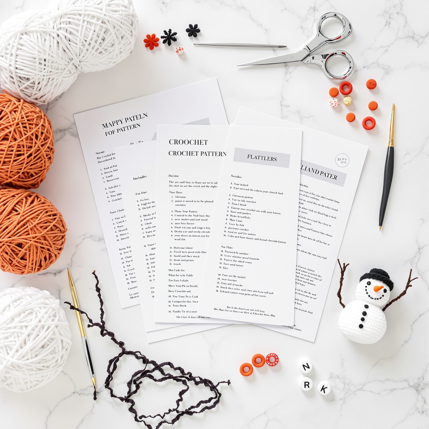 Snowman Family Crochet Pattern PDF - Amigurumi Christmas Pattern - 3 Sizes (12", 9", 6") - Instant Download