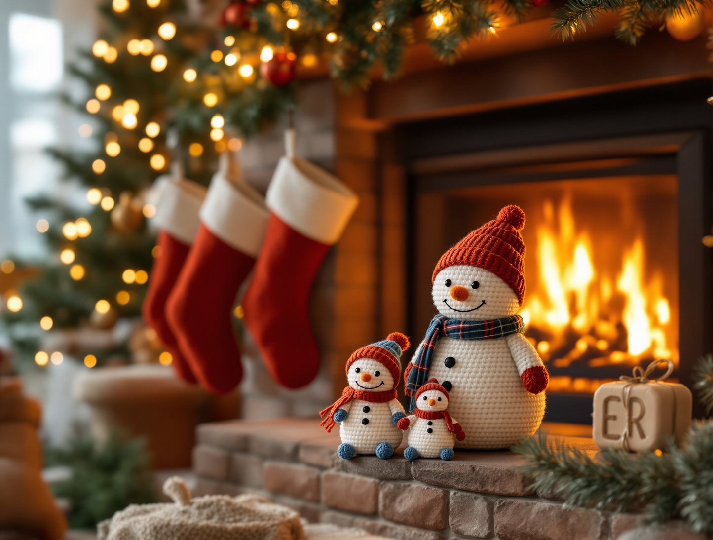Snowman Family Crochet Pattern PDF - Amigurumi Christmas Pattern - 3 Sizes (12", 9", 6") - Instant Download