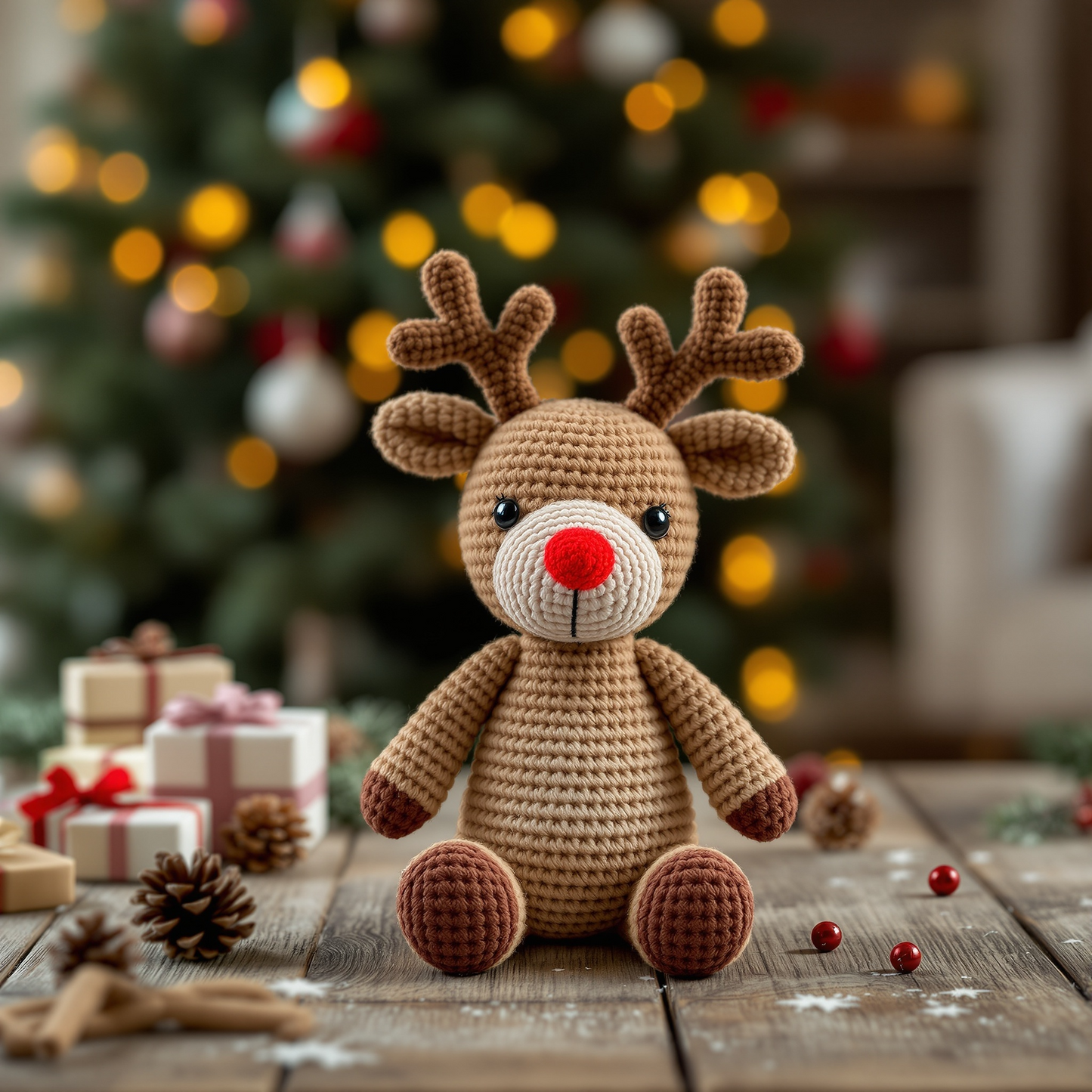 Rudolph Reindeer Crochet Pattern PDF - Instant Download Amigurumi Christmas Pattern - Beginner Friendly Holiday Craft Tutorial