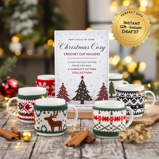 Christmas Crochet Cup Holder Pattern PDF - 5 Holiday Cozy Designs