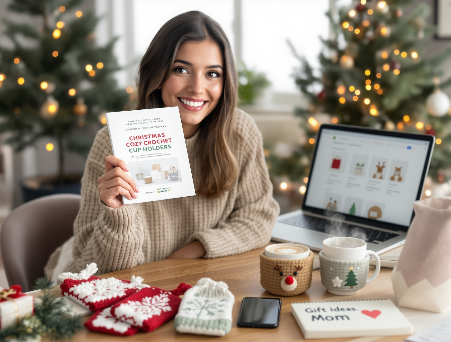 Christmas Crochet Cup Holder Pattern PDF - 5 Holiday Cozy Designs