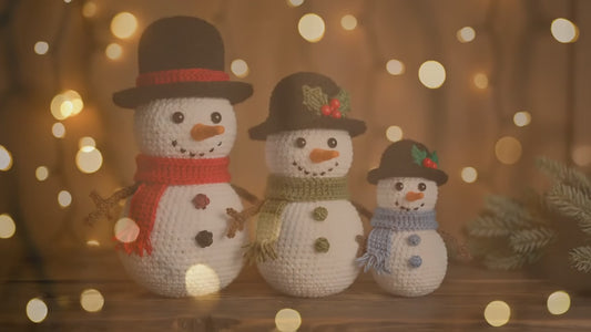 Snowman Family Crochet Pattern PDF - Amigurumi Christmas Pattern - 3 Sizes (12", 9", 6") - Instant Download