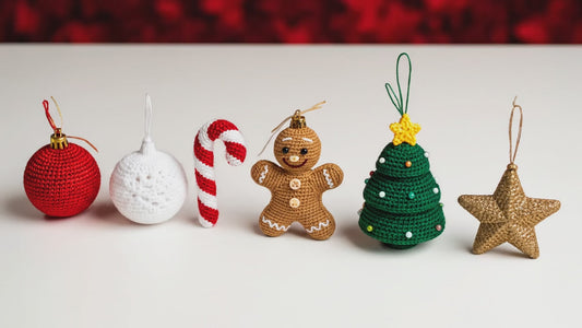 6 Christmas Ornaments Crochet Patterns PDF - Easy Step-by-Step Guide